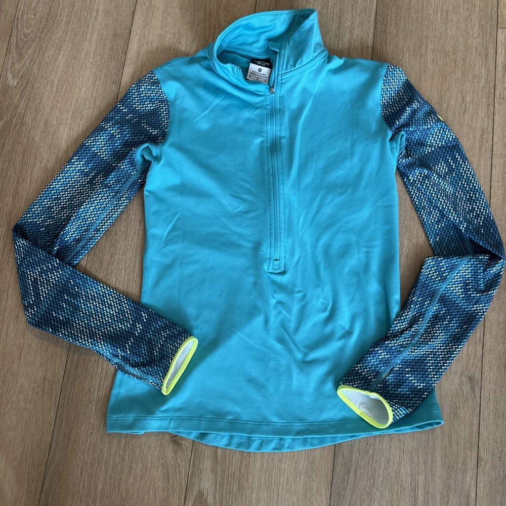 Nike Pro Dri-Fit Womens 1/2 Zip Fleece Thermal LS Pullover Reflective Running M